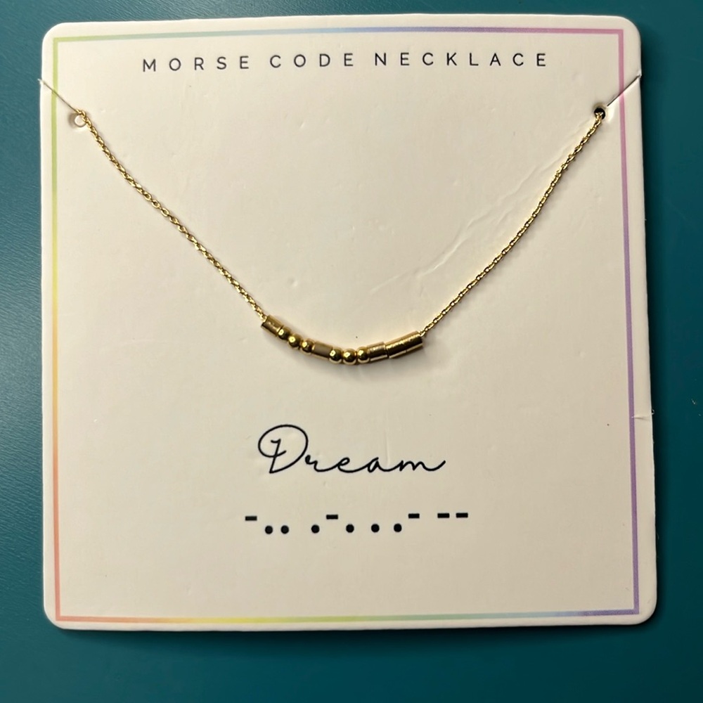 Francesca's Collections Gold Morse Code Necklace